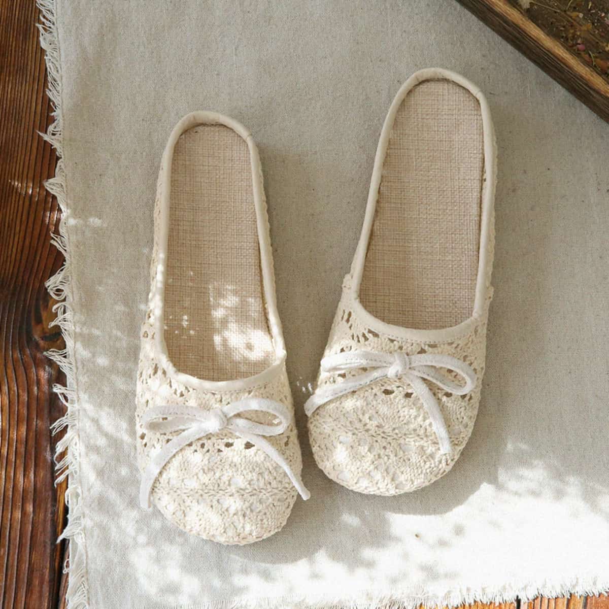 Hollow bag head flat shoes summer new cotton and linen comfortable fisherman shoes cool slippers