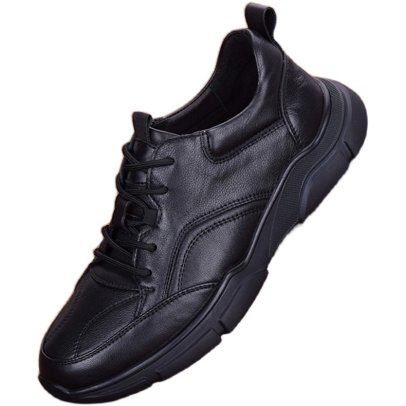 Men's sports shoes leather youth trend spring and autumn new casual leather shoes men's shoes