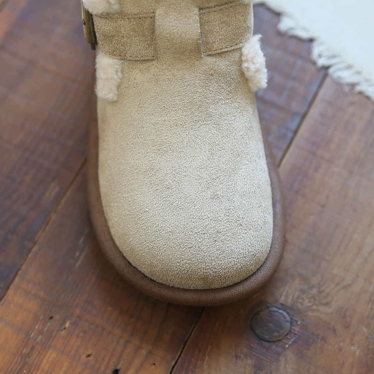 Round head flat bottom short boots winter new imitation lamb wool comfortable snow boots