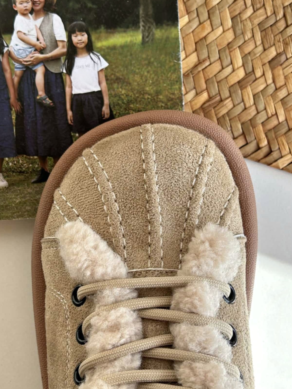 Imitation lamb wool round head lace-up flats winter soft and cute snow boots women