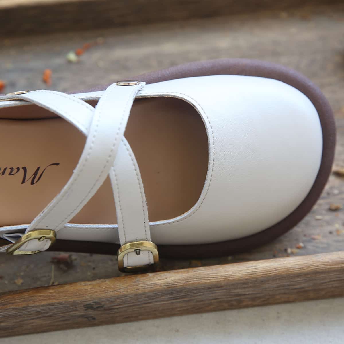 Leather bag head flat big head shoes summer cross belt comfortable cool slippers