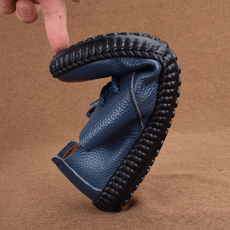 Single-layer cowhide casual leather shoes men's genuine leather driving shoes soft leather soft-soled single shoes lace-up breathable men's shoes