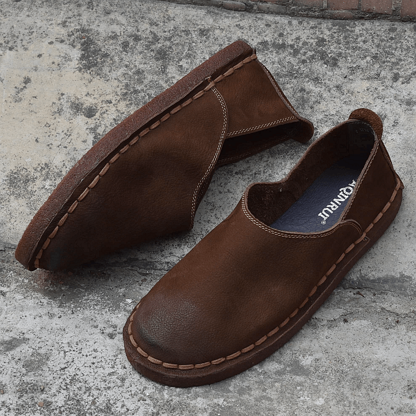 Breathable handmade single-layer comfortable casual leather shoes men's leather versatile soft leather soft sole cowhide lazy shoes