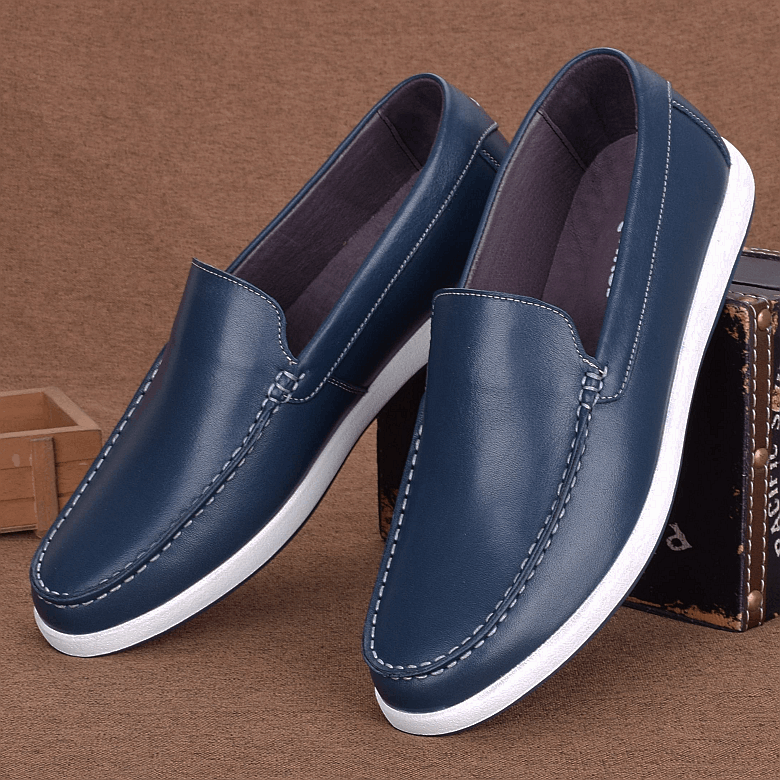 Autumn leather youth trend men's casual leather shoes soft sole breathable soft cowhide board shoes driving shoes