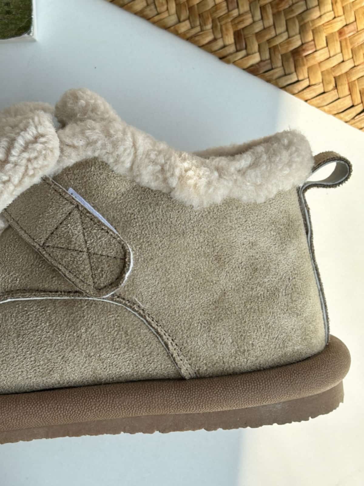 Imitation lamb wool round head flat-bottomed short boots winter cute bow soft cute snow boots