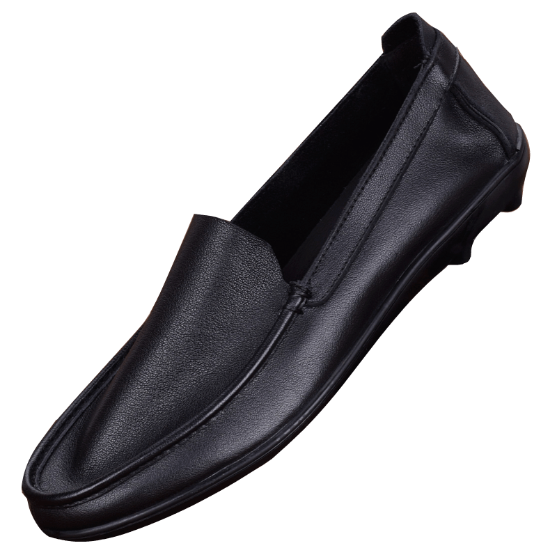 Summer breathable men's Doudou shoes trendy soft leather driving shoes youth soft sole single layer casual leather shoes genuine leather