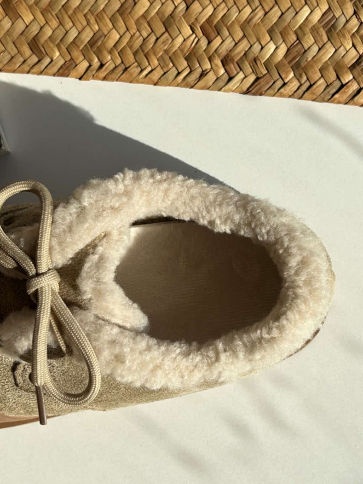 Imitation lamb wool round head flats winter cute lace-up beanie shoes snow boots