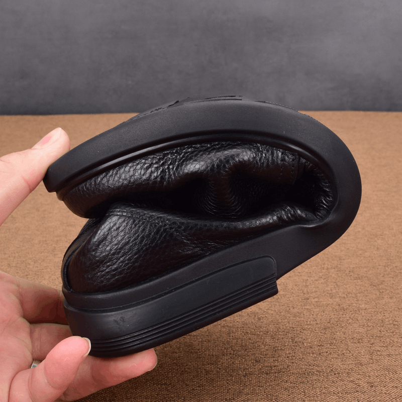 Single-layer cowhide men's shoes summer breathable casual leather shoes men's leather soft-soled lightweight loafers one-pedal lazy shoes