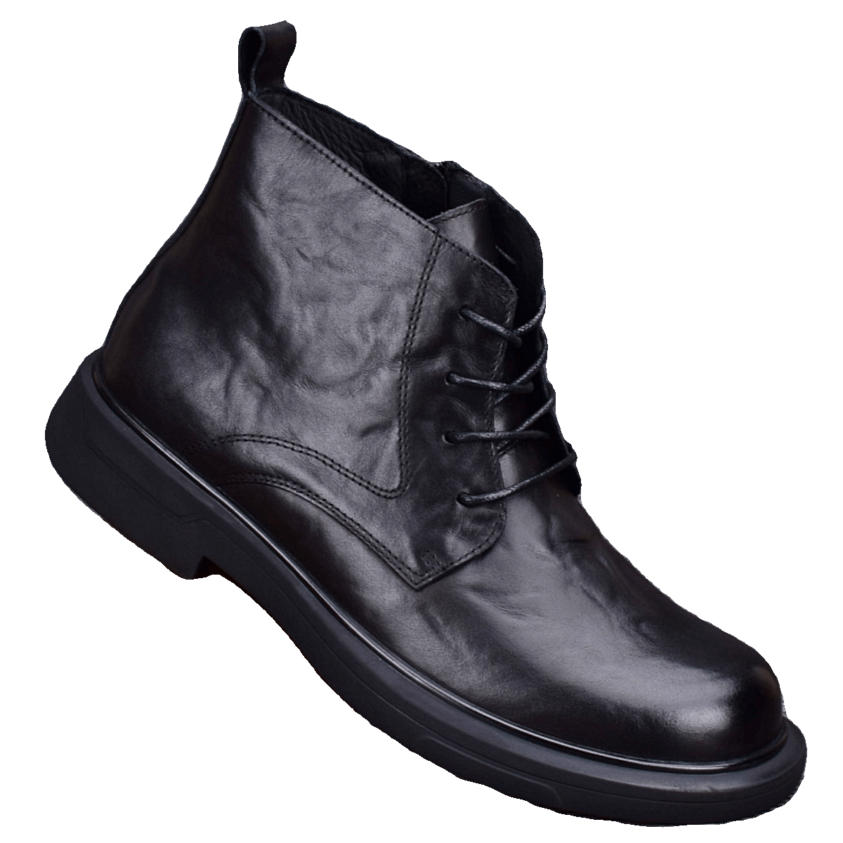 Autumn and winter leather Martin boots men's mid-top leather boots first layer cowhide high-top shoes round head wear-resistant men's boots