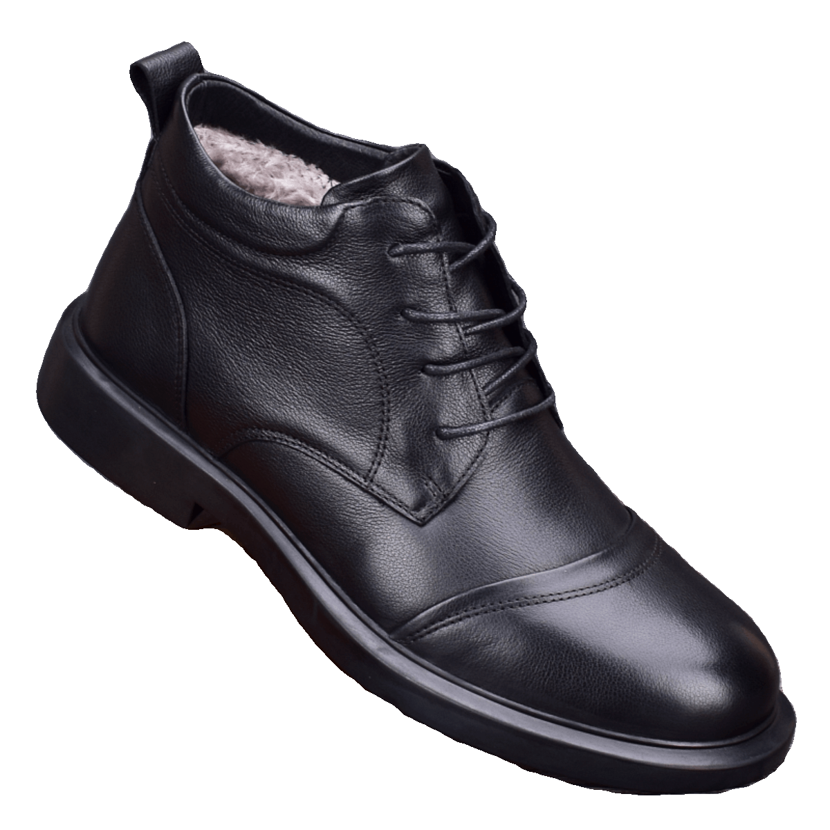 Winter men's shoes leather velvet warm high-top shoes business men's leather shoes soft sole lightweight non-slip Martin boots