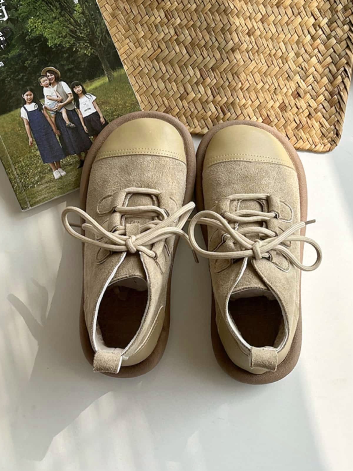 Round head lace-up flat-bottomed short boots autumn and winter new fashion soft-soled Martin boots