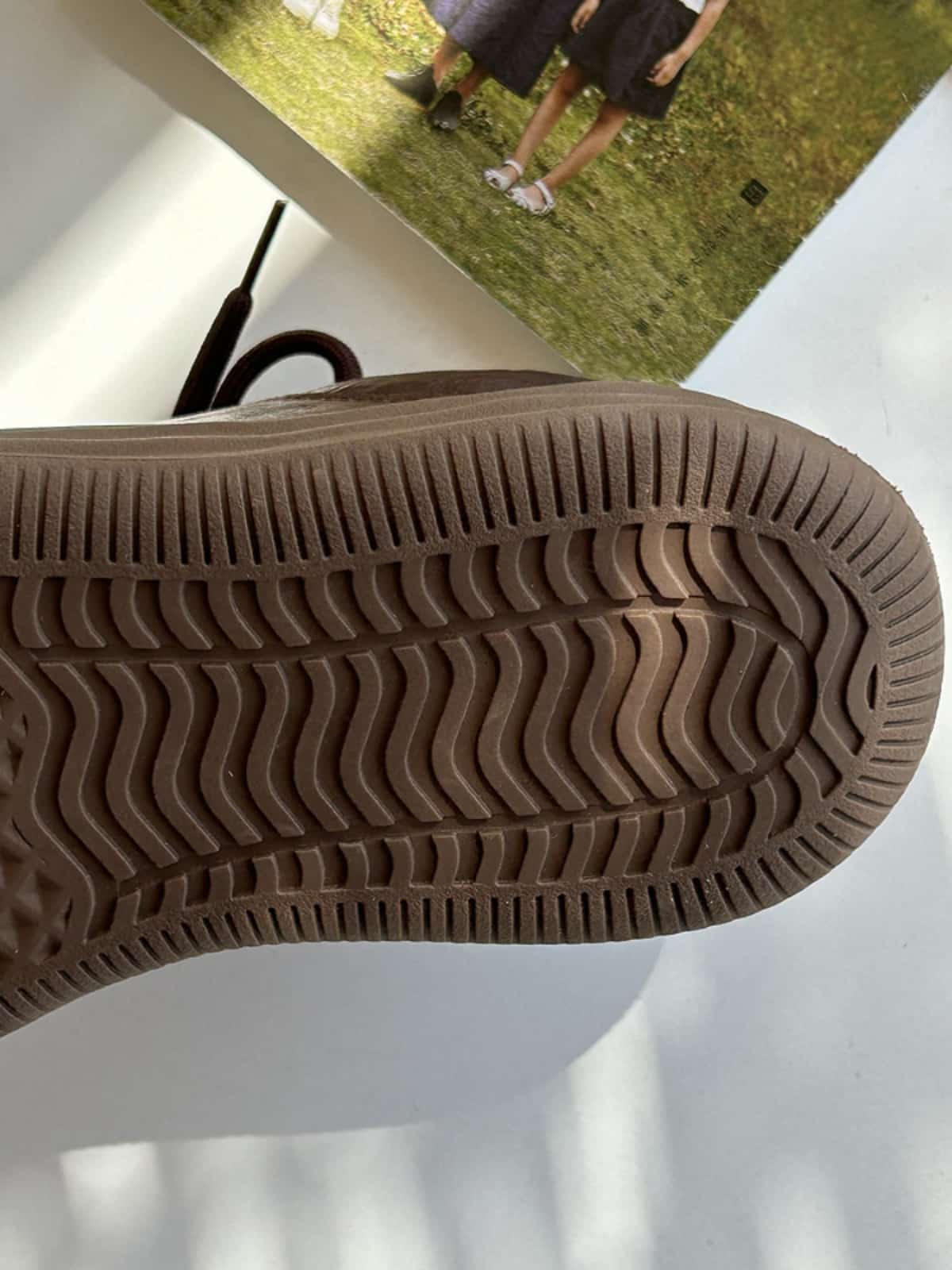 Round head lace-up thick-soled small leather shoes medium heel soft sole trendy cool shoes single shoes women