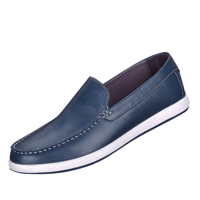 Autumn leather youth trend men's casual leather shoes soft sole breathable soft cowhide board shoes driving shoes