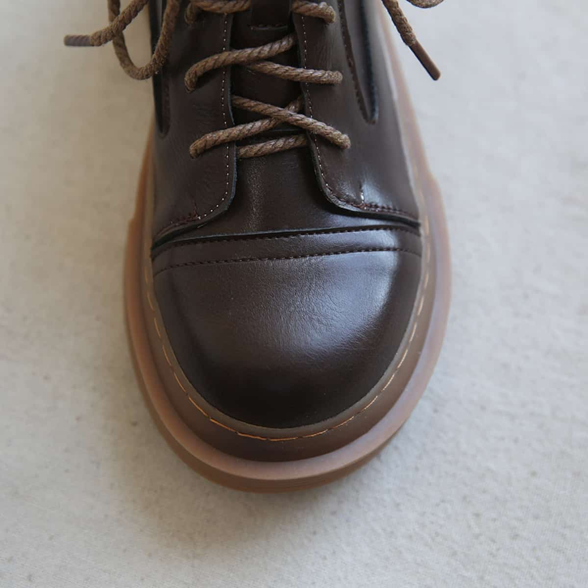 Round head lace-up platform big head shoes autumn and winter new versatile short boots Martin boots