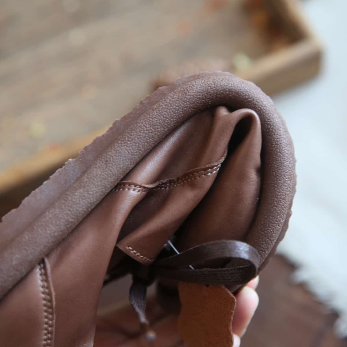 Leather round head lace-up flat shoes comfortable soft surface small leather shoes single shoes women