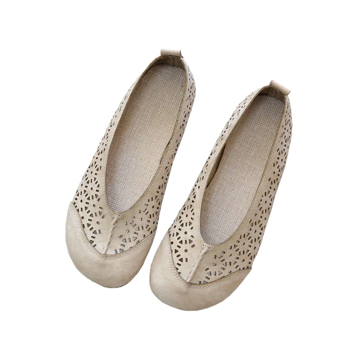 Hollow bag head flat shoes summer cotton and linen comfortable soft bottom hole shoes sandals