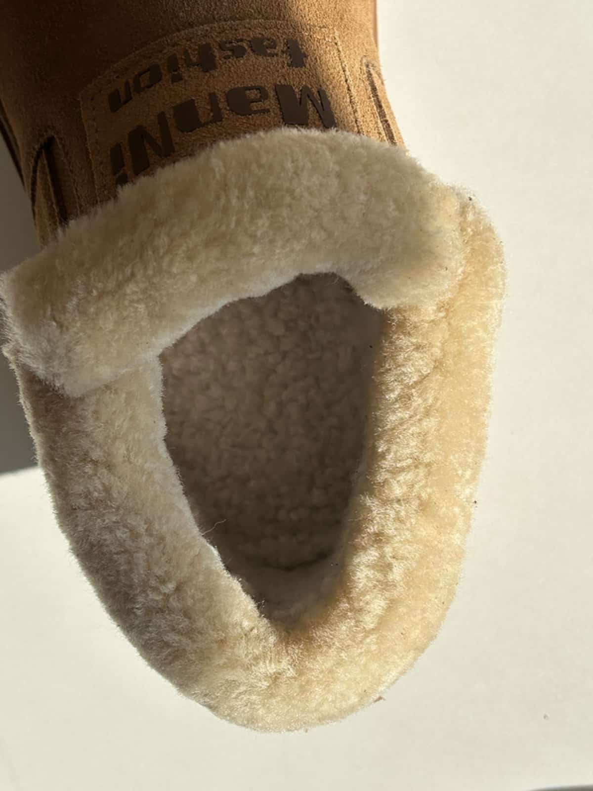 Imitation lamb wool round head thick-soled short boots winter leather warm snow boots