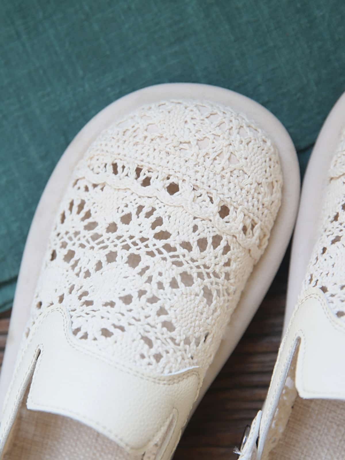 Hollow bag head flat bottom half slippers summer cotton and linen breathable soft bottom fisherman net shoes cool slippers