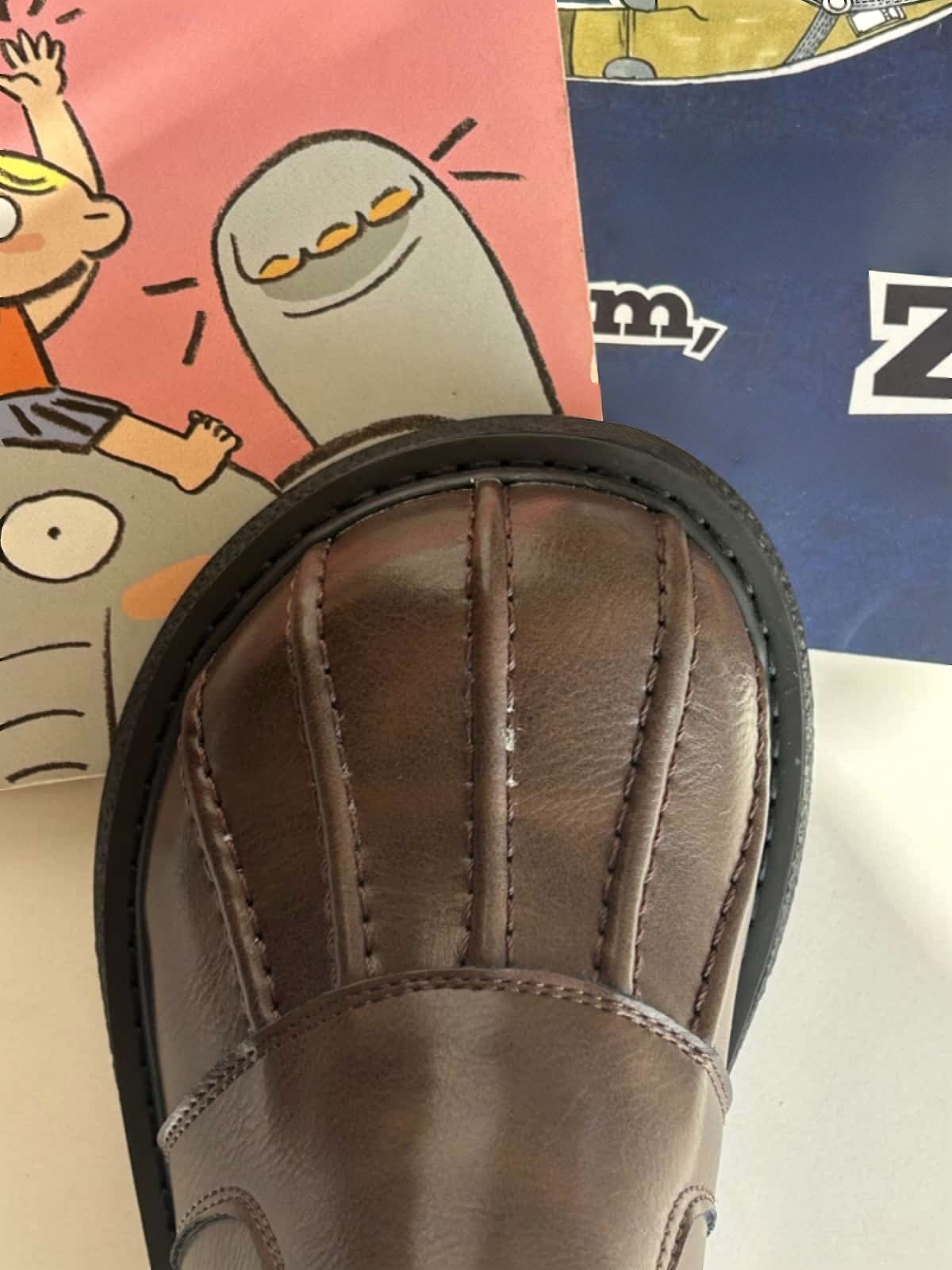 Wool mouth round head thick sole big head shoes winter velvet medium heel small leather shoes short boots