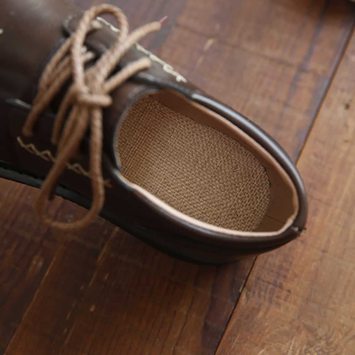 Round head lace-up thick-soled big head shoes increase height, versatile small leather shoes, single shoes for women