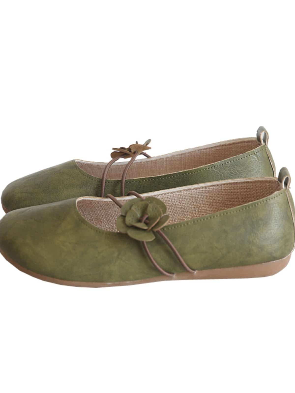 Hollow petal bag head flat shoes summer cotton and linen handmade comfortable soft-soled sandals