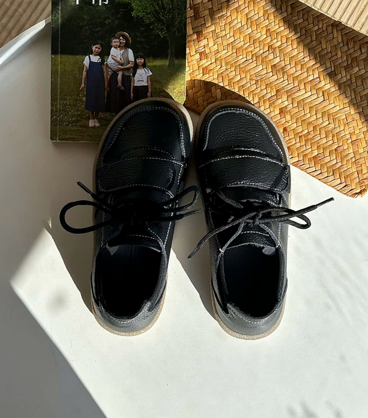 Leather round head lace-up little white shoes spring new soft-soled versatile shoes single shoes