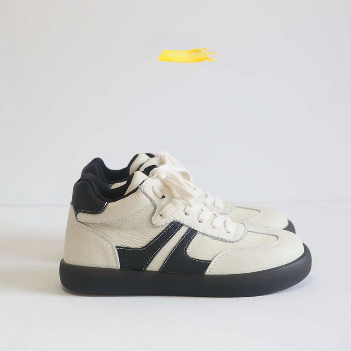 Round head lace-up flat shoes autumn and winter new high-top sports comfortable versatile board shoes women