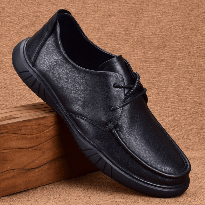 Leather men's shoes versatile business casual shoes first layer cowhide men's leather shoes soft sole soft leather driving shoes lightweight sing