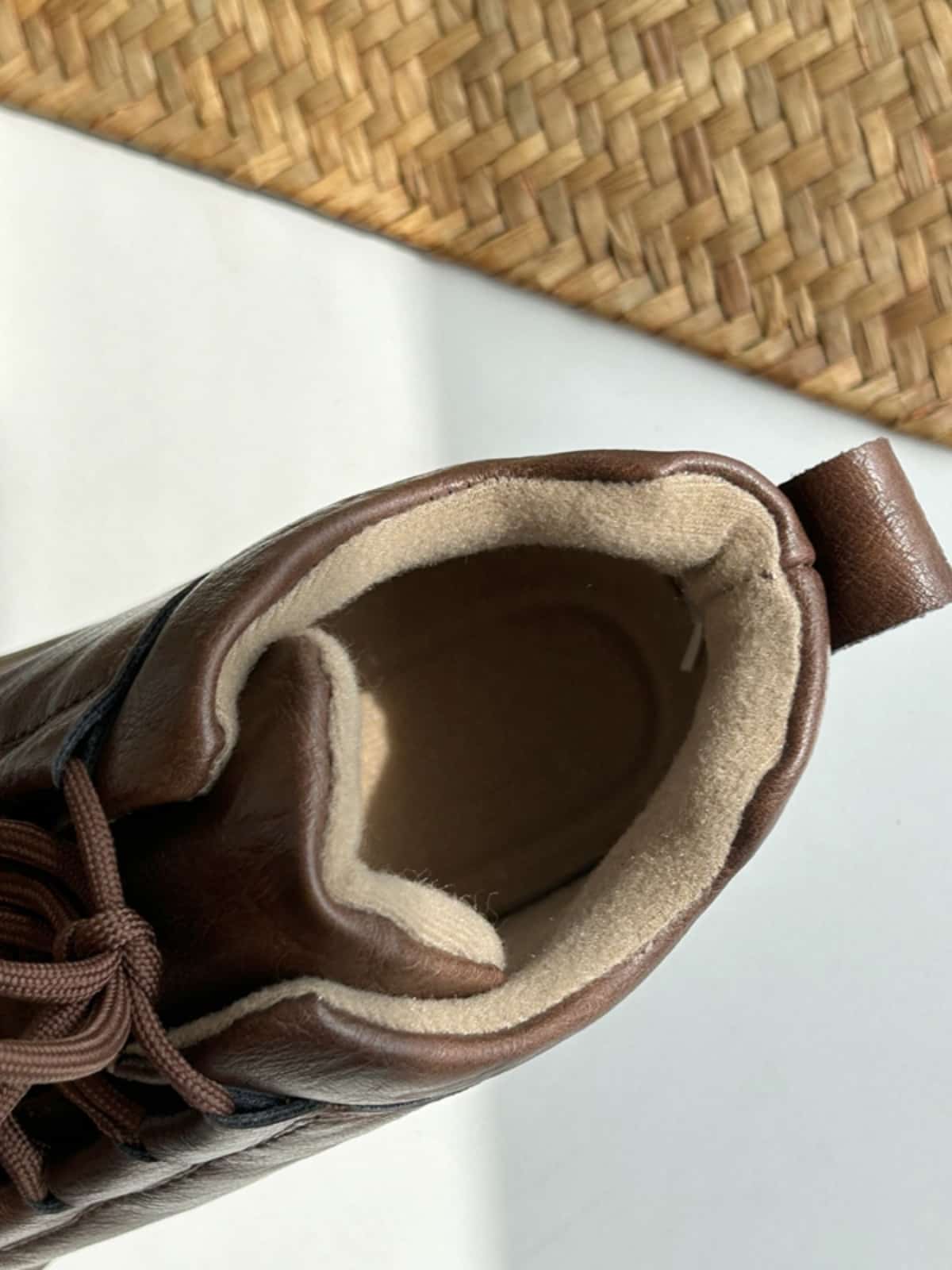 Round head lace-up platform shoes new personality versatile high-top small leather shoes women