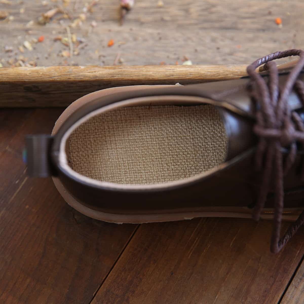 Glossy round head lace-up thick-soled big head shoes deep mouth versatile small leather shoes single shoes