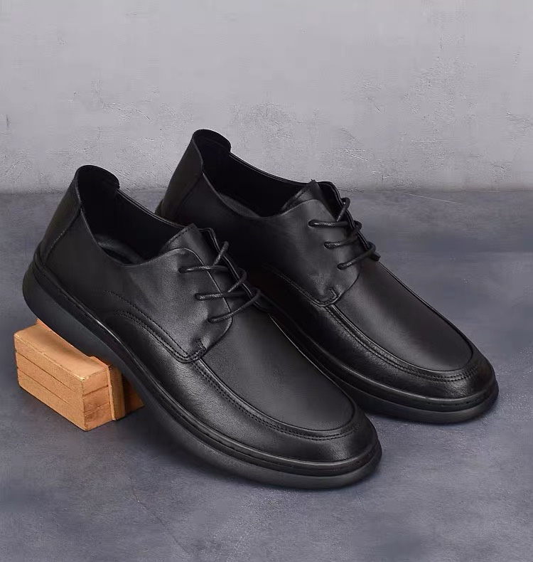 Men's casual leather shoes leather breathable first layer cowhide large size shoes men's shoes lightweight shock absorption driving shoes soft so