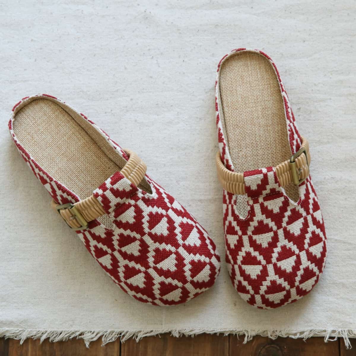Cotton and linen bag head flats summer new handmade comfortable soft-soled plaid women's cool slippers