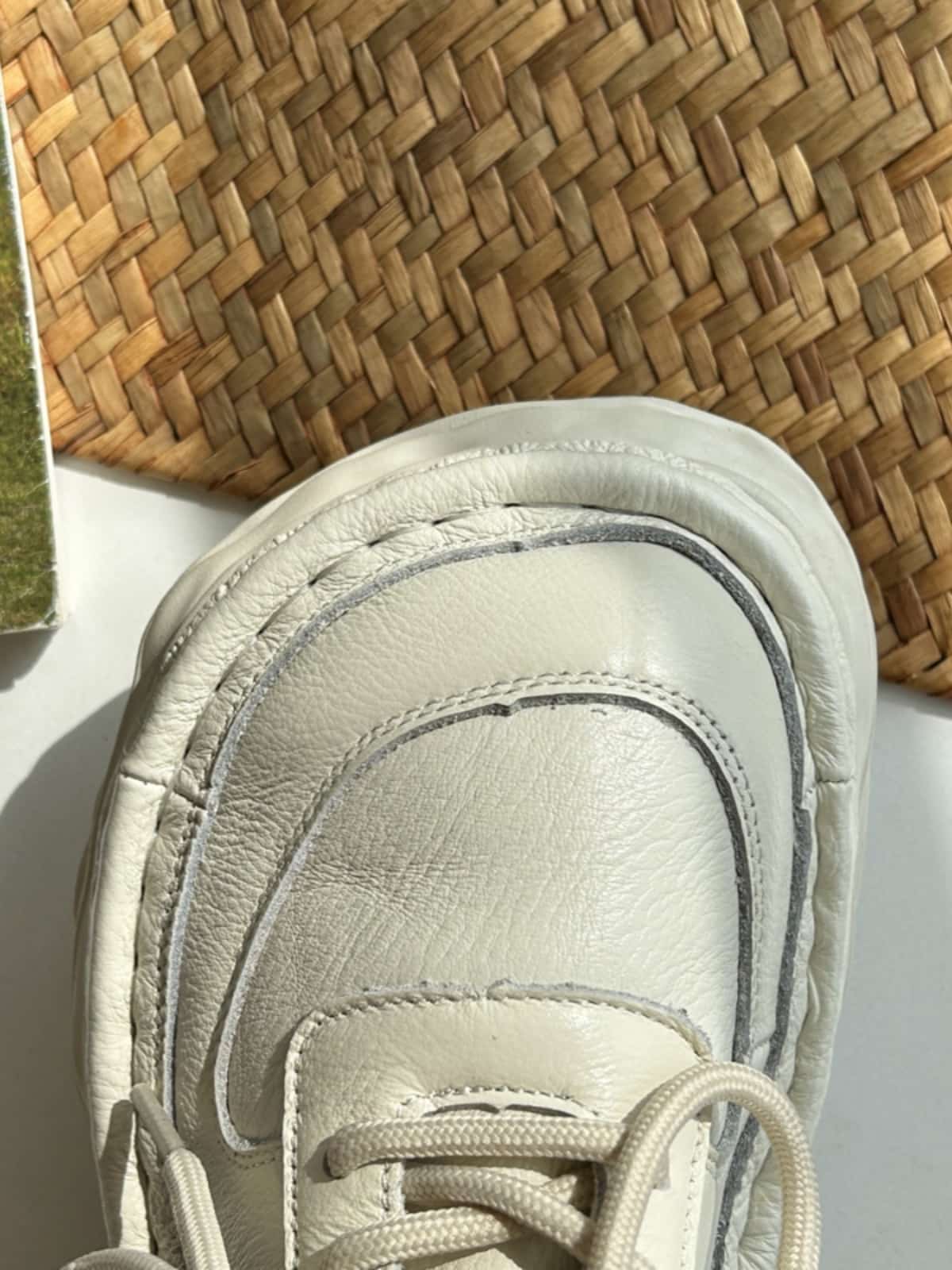 Leather round head lace-up thick-soled big-head shoes autumn heightening short boots