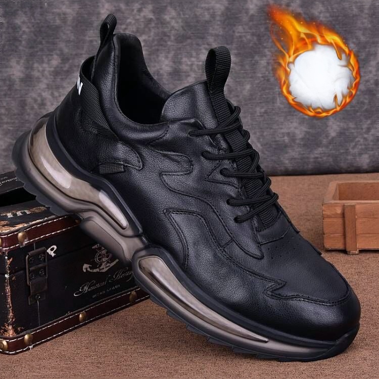 Genuine leather fashion young men's sports shoes full cowhide leather shoes men's wear-resistant soft-soled air cushion casual shoes