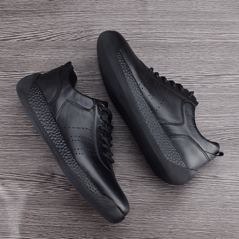 Leather Ultra-light and wear-resistant solid-soled outdoor sports shoes, black soft-soled casual leather shoes, men's full cowhide