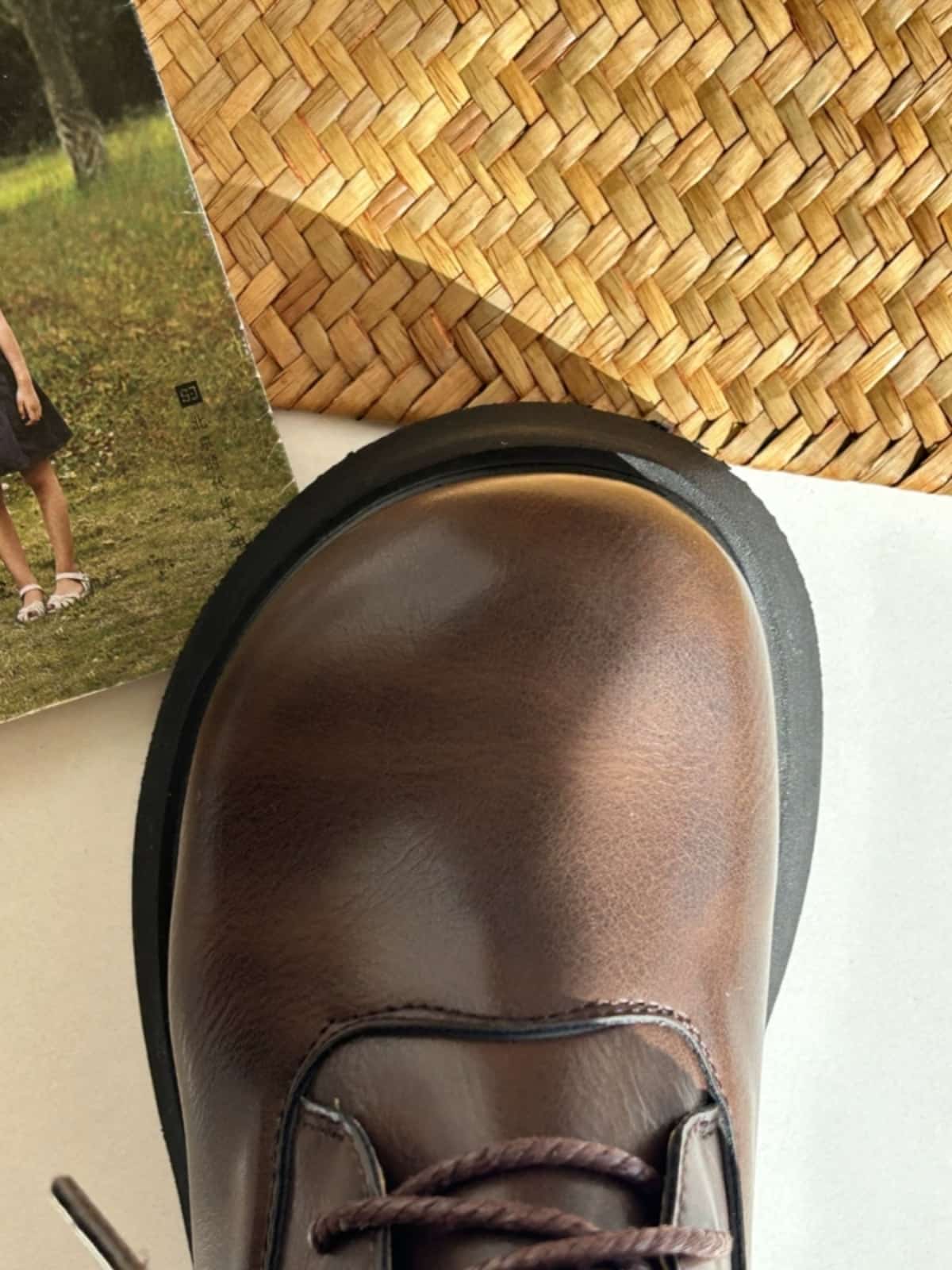 Round head lace-up thick-soled Martin boots winter velvet fashion heightening small leather shoes short boots