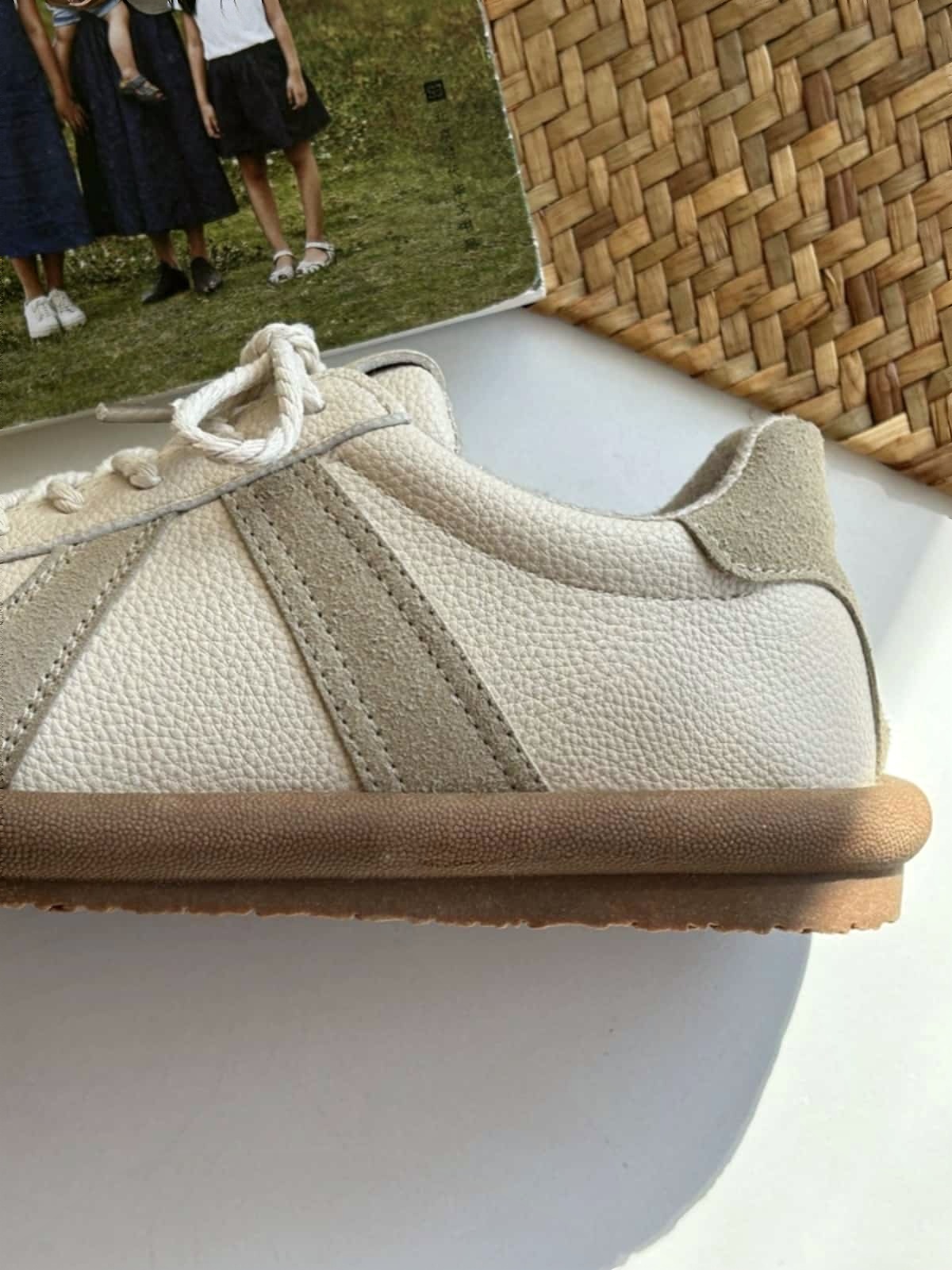 Round head lace-up flat shoes, new soft-soled deep-mouth single shoes, German training shoes autumn