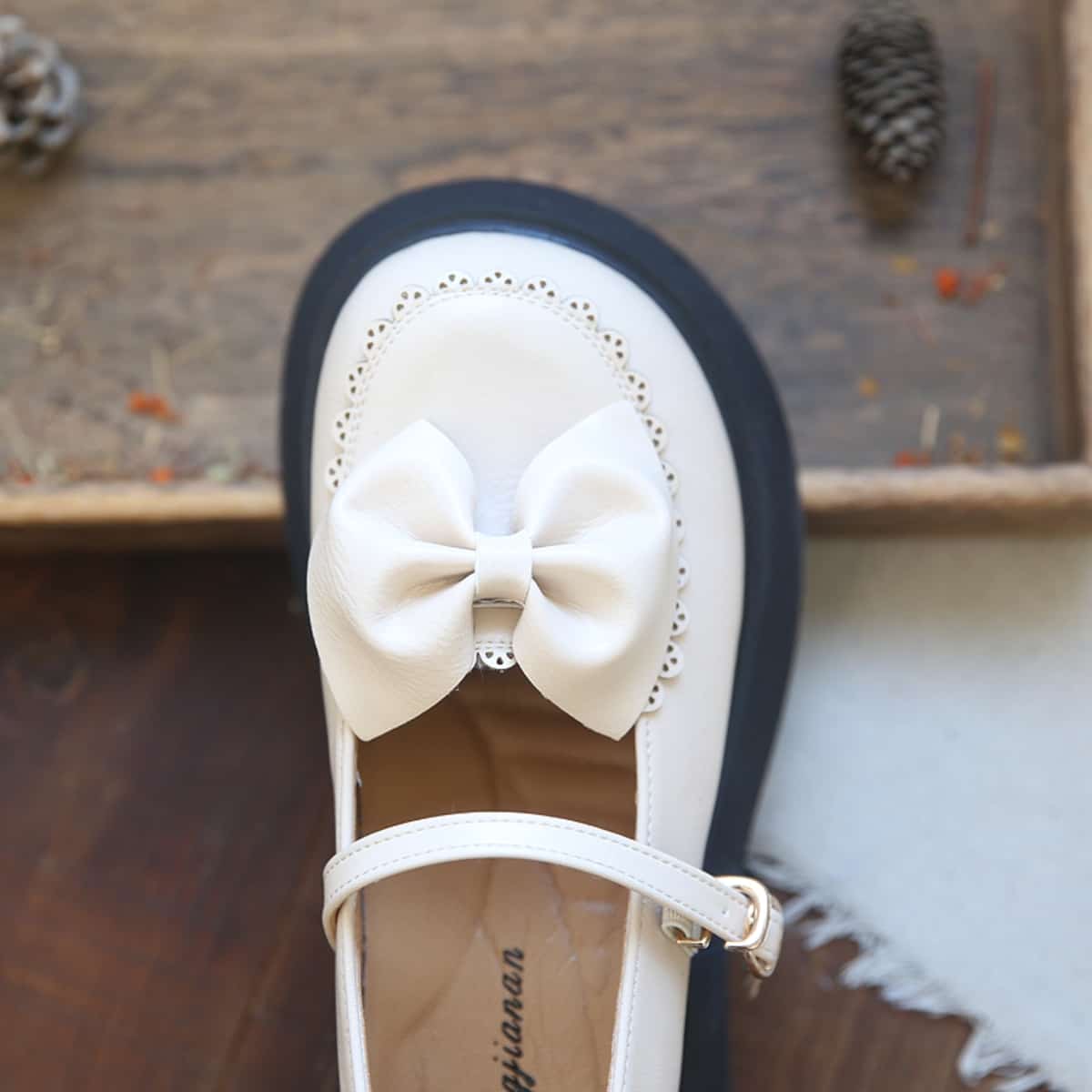 Round head platform big head shoes summer big bow muffin sole with Mary Jane sandals