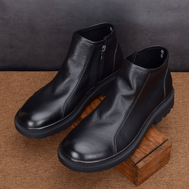 Leather Martin boots men's soft-soled leather shoes breathable men's shoes casual first-layer cowhide boots thick-soled non-slip boots men