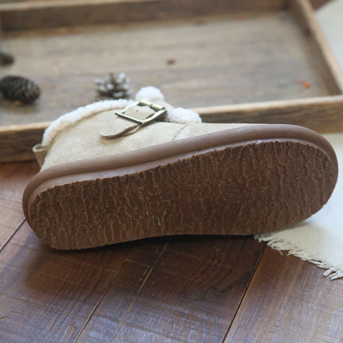 Round head flat bottom short boots winter new imitation lamb wool comfortable snow boots