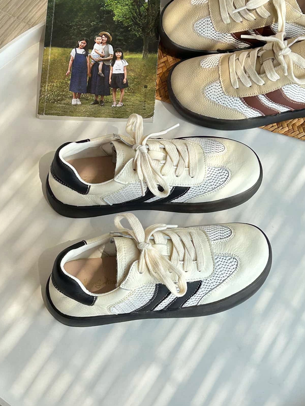 Dexun shoes women's new flat baseplate shoes summer mesh white shoes sports shoes