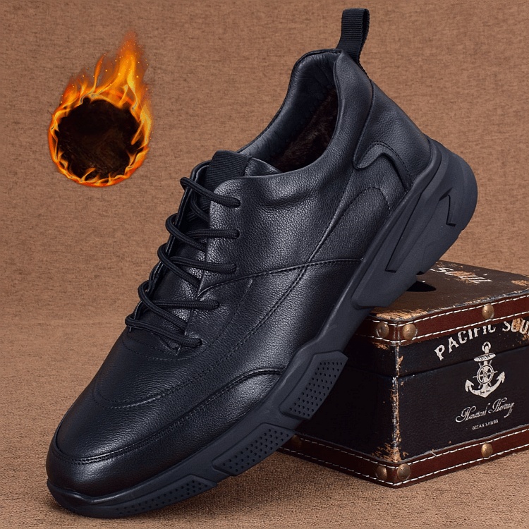 Men's sports shoes genuine leather Korean version trendy outdoor shoes first layer cowhide casual leather shoes men's shoes