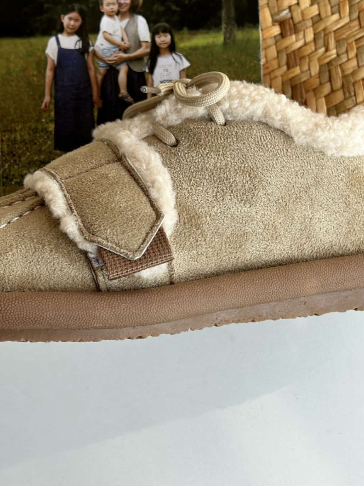 Suede round head lace-up flats Winter imitation lamb wool warm-soled cotton shoes