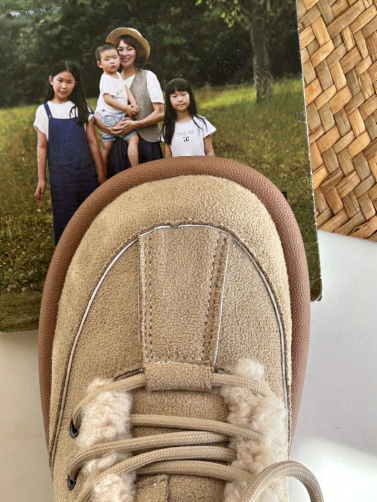 Imitation lamb wool round head strap-up flat-bottomed short boots winter velvet snow boots