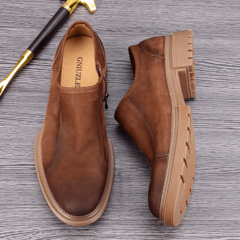 New breathable cowhide men's shoes genuine leather single-layer leather shoes men's one-pedal lazy shoes fashion casual shoes