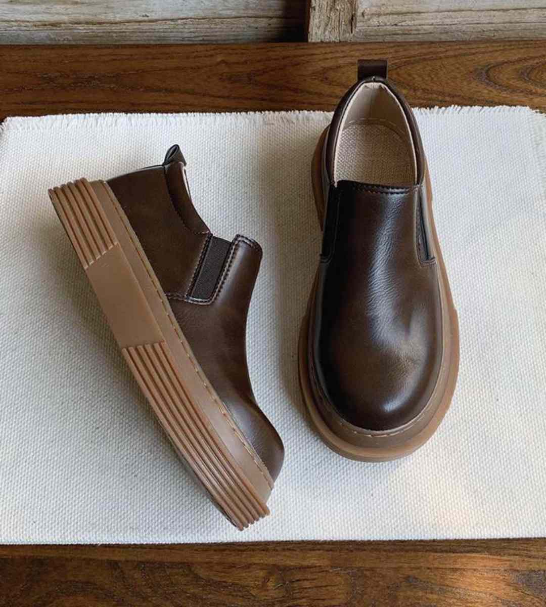 Fall Low-top Leather Shoes Vintage Style Women's Footwear