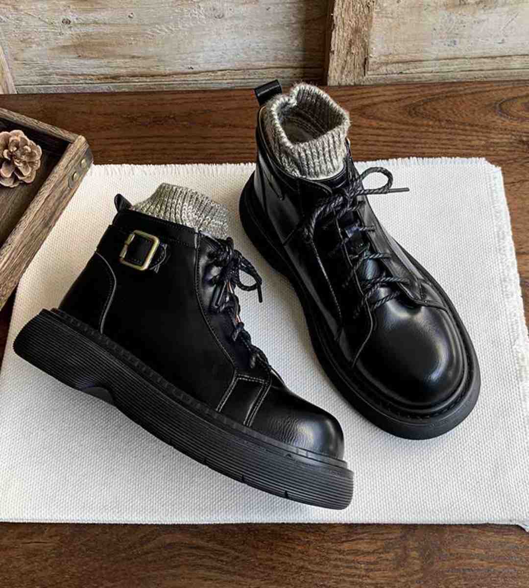 Autumn Winter - Martin Boots - Thick-soled - Warm - Women's