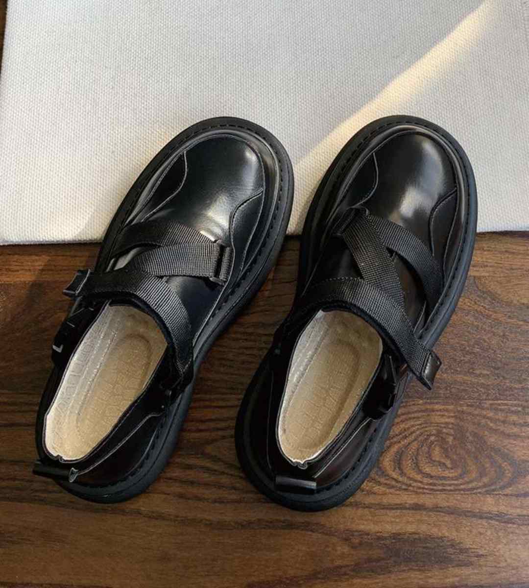 Spring Flat Leather Round-Toe British Style Shoes