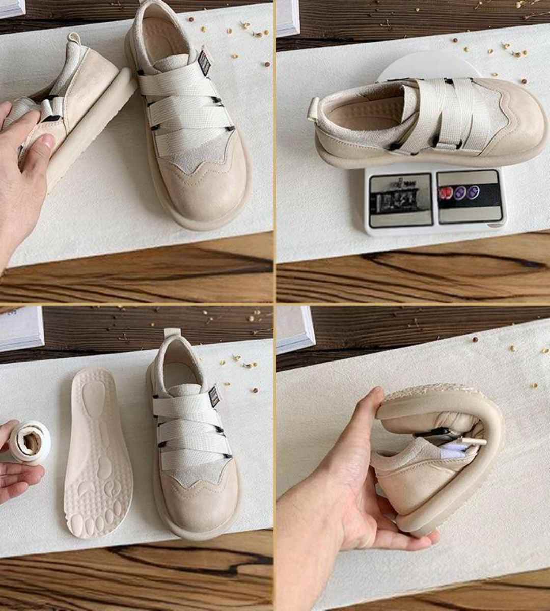 Spring Flat Leather Shoes English Style Round Toe