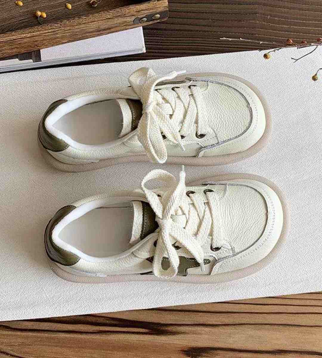 Spring Casual Sneakers Genuine Leather Artistic Women Shoes